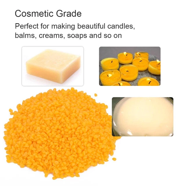(Cera de abejas amarilla 100 g) 2 colores pellets de cera de abejas orgánica pura grado cosmético GSA