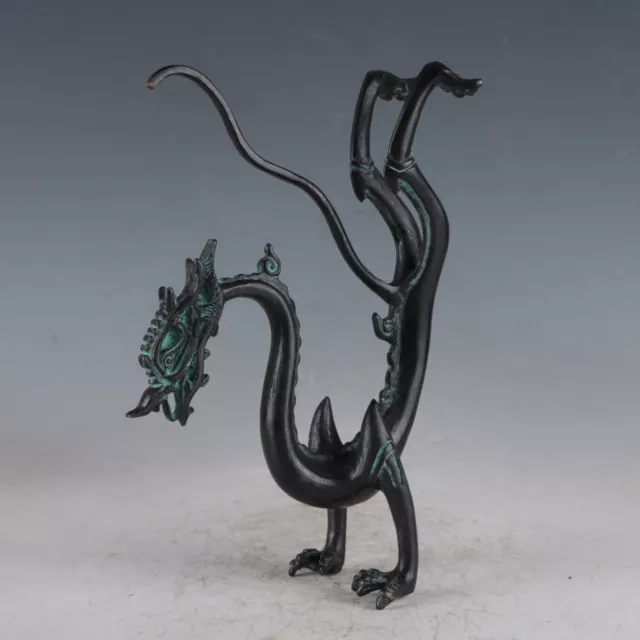 Exquisite Chinese Bronze Carving Vivid Dragon Statue