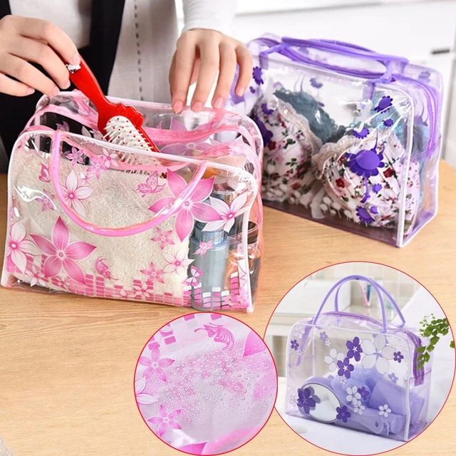 cosmétique maquillage sac voyages wash, produits de toilette pvc bag fleur