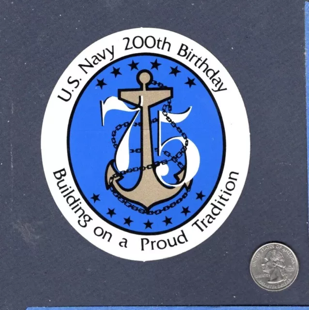 Sticker US United States NAVY 200th BIRTHDAY 4" Squadron Base Patch Image