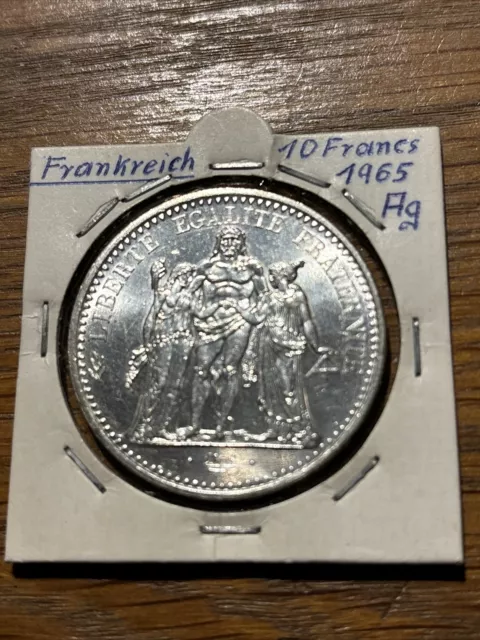 Frankreich - 10 Francs - 1965 - Herkules Gruppe - Silber - ST