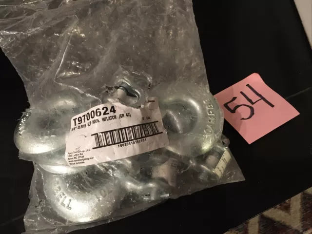 Campbell T9700624 3/8" Zinc-Plated Clevis Slip Hook With Latch 5/PKG
