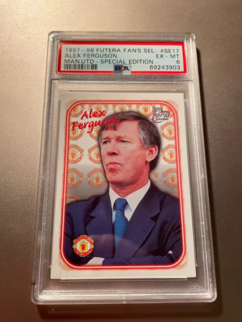 ALEX FERGUSON MANCHESTER UNITED LEGEND FUTERA FANS SELECTION 1997-98 PSA Grade 6