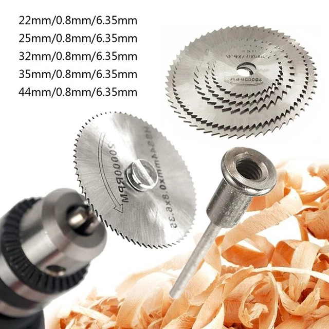 6pcs HSS Saw Blades Set Alluminio Lega Legna Metallo Utensile Rotante Taglio