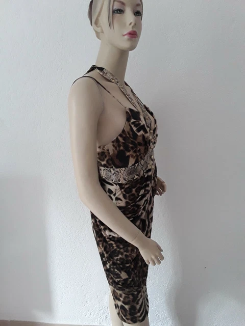 Robe Jus D'Orange En Satin Bleu - Manches Courtes, Taille 38/40, Occasion Très Bon état