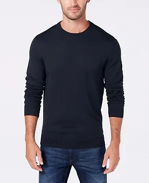 Club Room Men's Navy Blue Merino Wool Blend Sweater Small