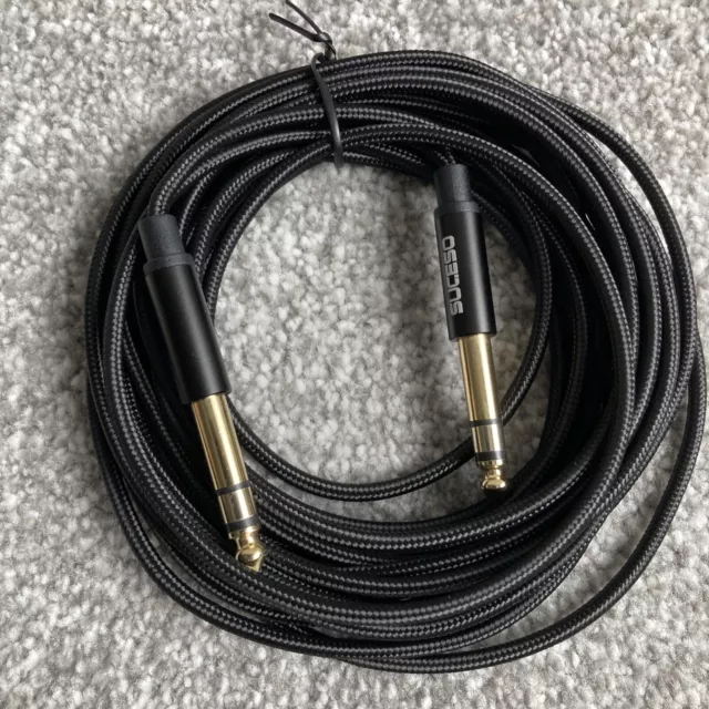 5M Pro 6,35 mm 1/4" Stereo Buchse Stecker auf Stecker Kabel Mixer Amp Audio TRS Leitung