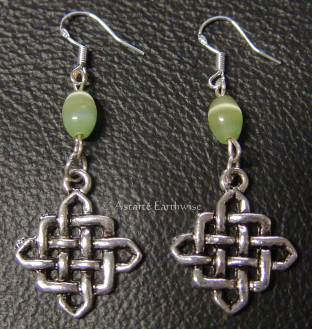 CELTIC KNOT EARRINGS 925 STERLING SILVER HOOKS Wicca Witch Pagan Goth