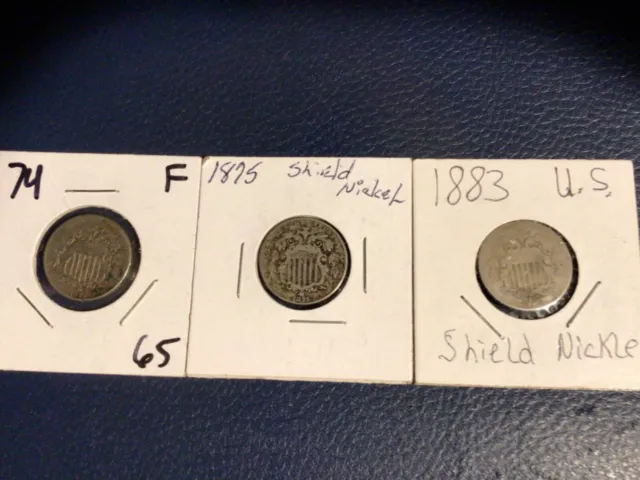 1874-1875- 1883 Shielded Nickels