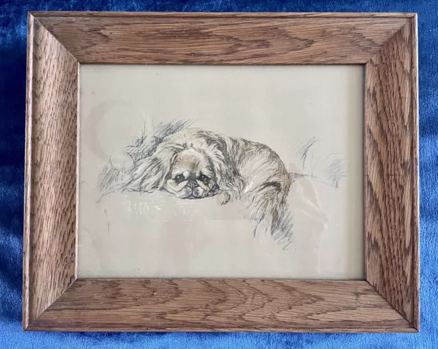 Framed 1930s Lithograph - Sir Henry (A Pekingese Dog), Lucy Dawson, 1937