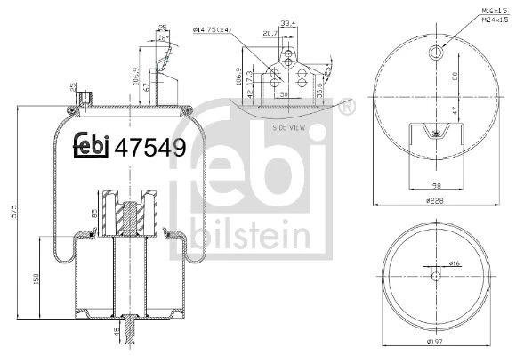 Febi Bilstein Luftfederbalg Für LKW - Ohne Kolben, 1 Stück