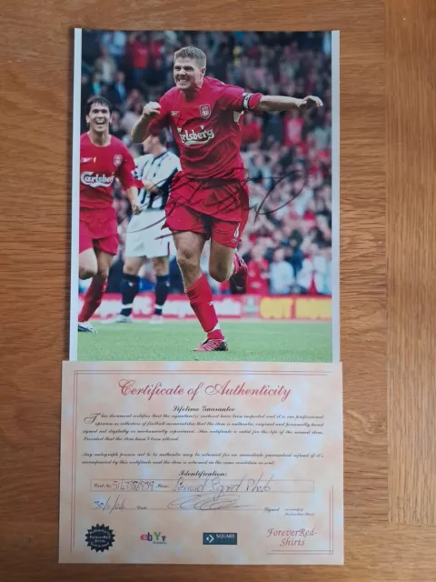 Steven Gerrard Signed Photo With COA