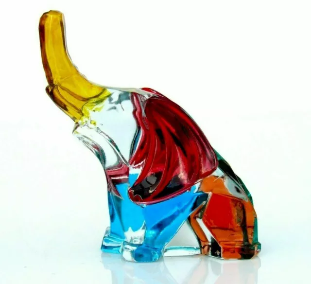 SIGNED & Certificate/Box Beautiful Murano Italian Art Glass Elephant Sculpture