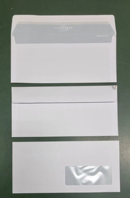 500 Buste Blasetti Super Strip ZIP 11X23 con finestra e strip adesivo art. 065