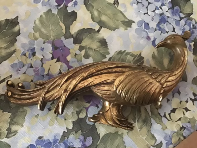 SYROCO Gold Peacock Pheasant Bird Figurine