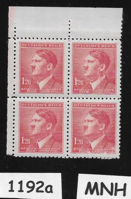 MNH Block Sc #69 Hitler 1942  Bohemia & Moravia  German occupation WWII   #1192a