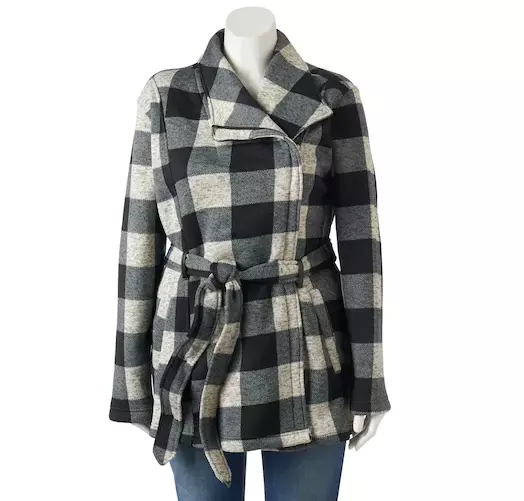 Juniors' Plus Size Madden Girl Side-Zip Plaid Jacket, Sizes: 1X, 2X, MSRP$90 ()