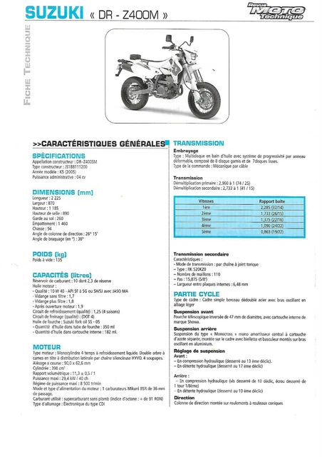 Fiche Technique Drz 400