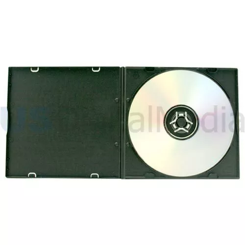 100 New Black Single 5.2Mm Slim Cd Dvd Poly Cases, With Sleeve For Artwork, Kc01