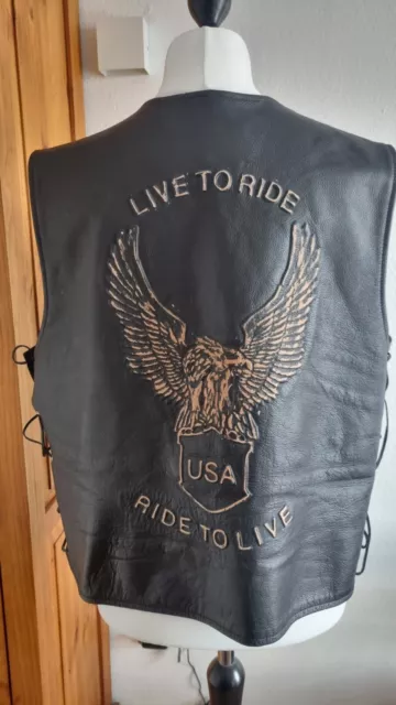 Harley Davidson Lederweste live to ride - ride to live 2-5XL flexibel