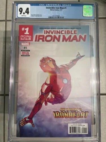 INVINCIBLE IRON MAN 1 CGC 9.4 Riri Williams Iron Heart FIRST SOLO SERIES 2017.