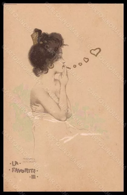 Artist Signed Illustratori R. Kirchner Lady La Favorite D.10-3 postcard VK5453