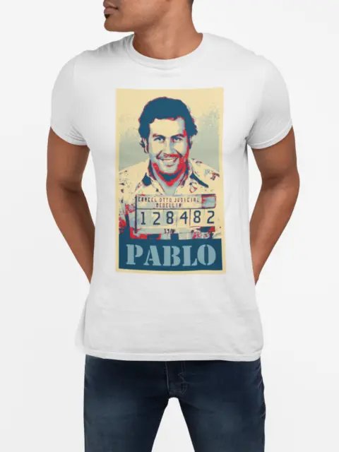 Pablo T Shirt Classica Gangster Narco Retro anni '80 Pop Art Escobar T-shirt 2