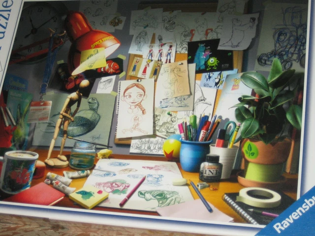 RAVENSBURGER DISNEY PIXAR 1000 Pcs Jigsaw Puzzle PIXAR The Artists Desk ...