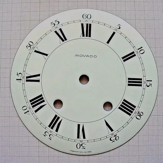 Cadran émail pendule MOVADO horloge horloger Uhr Clock Swiss dial 151 mm