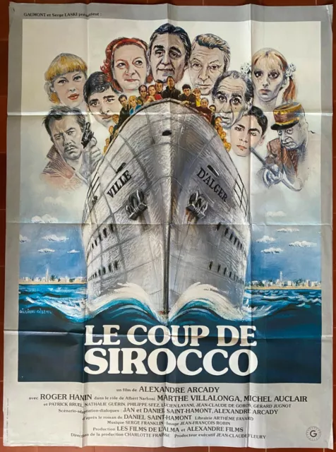 Affiche LE COUP DE SIROCCO Bateau ROGER HANIN Patrick Bruel 120x160cm