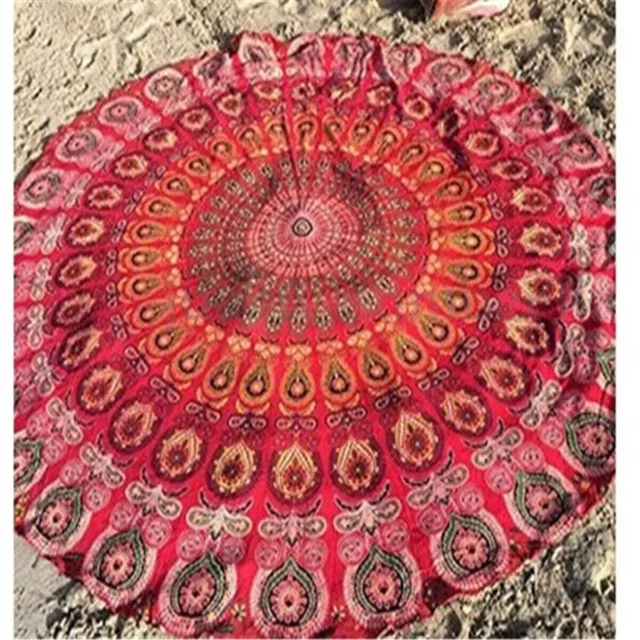 Mandala Roundie Hippie Throw Yoga Mat Toalla de playa, sábana Boho...