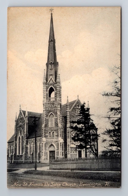Bennington VT-Vermont, New St Francis De Sales Church, Vintage Postcard