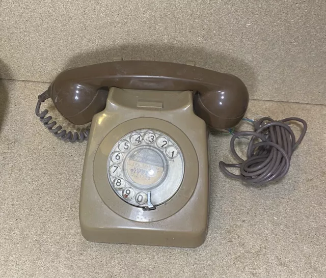 GPO Vintage Rotary Dial Telephone 1970’s 746 Brown Two Tone