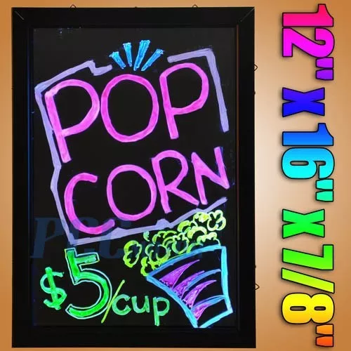 12"x16" Flashing Illuminated Erase Message Restaurant LED Writing Board V LED02