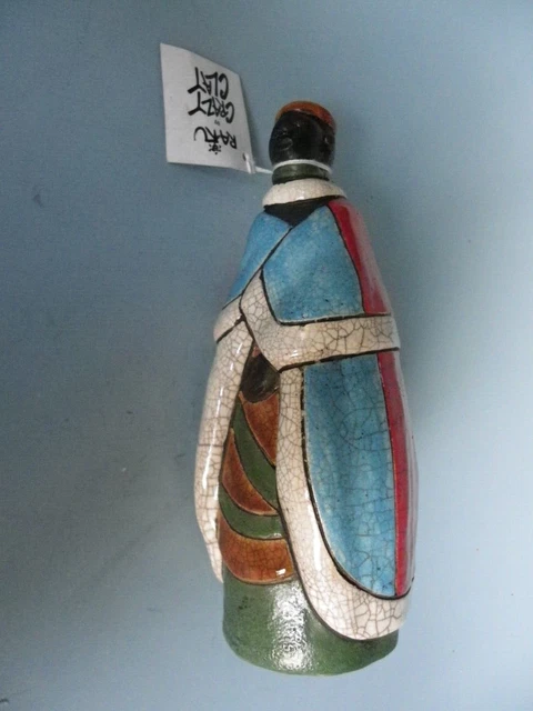 Raku Crazy Clay Studio handgefertigte Figur Südafrika Gerhard de Beer 9" Neu 6