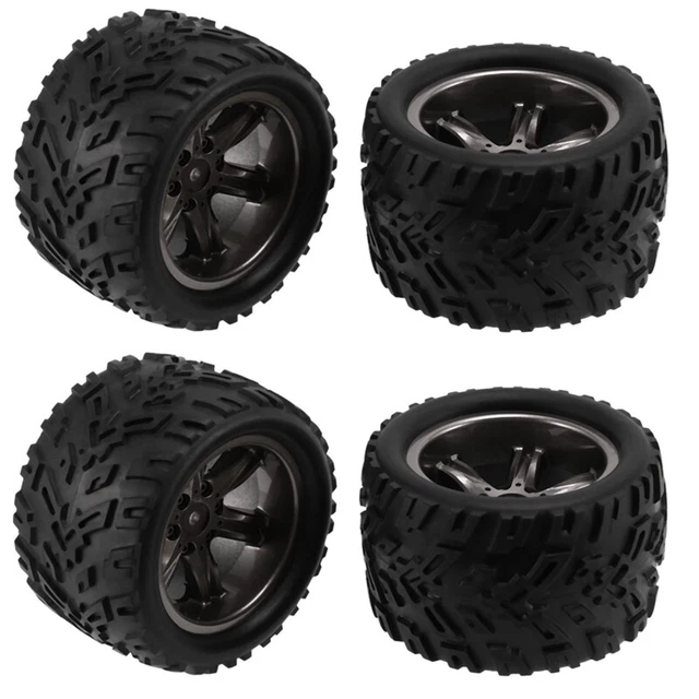 TsoLay 8 Pièces 112mm 1/10 Short Course Camion Pneus Roue de Pneu avec 12mm Hex pour Slash Arrma SENTON VKAR 10SC RC Voiture