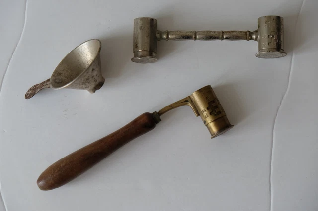 Ancienne dosette mesure a poudre fusil de chasse 12