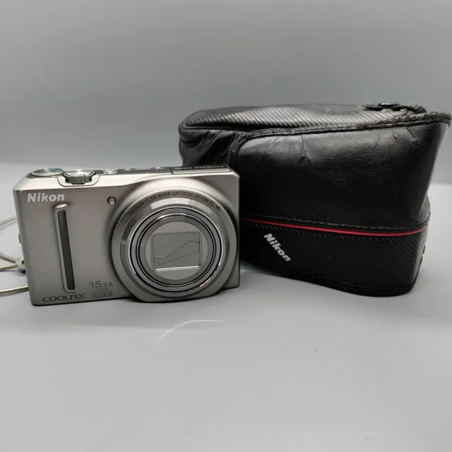Nikon Coolpix S9050 12,1 megapixel fotocamera digitale compatta argento testato