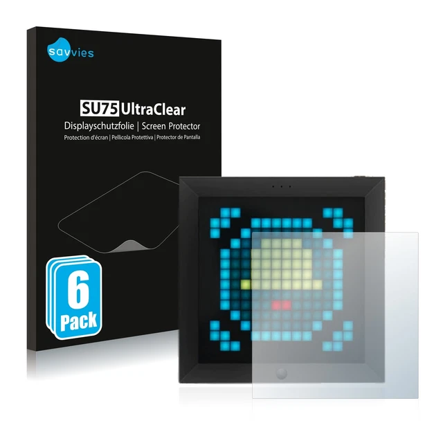 Lámina Savvies 6x para Divoom Pixoo protector de pantalla protección transparente