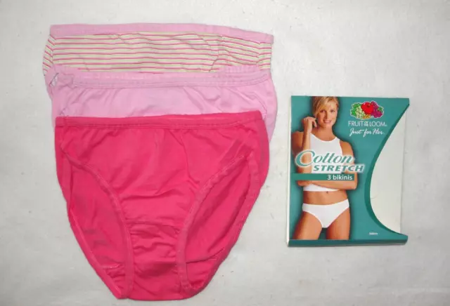 FRUIT OF THE Loom Cotton Bikinis 5 Pair Size 6/M New/Package Style 5Dcssbk  $6.98 - PicClick