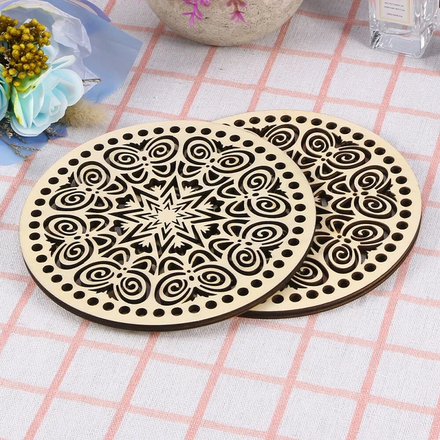 2 Pcs Crochet Basket Wood Base Bag Base Shaper Crochet Bag Bottom