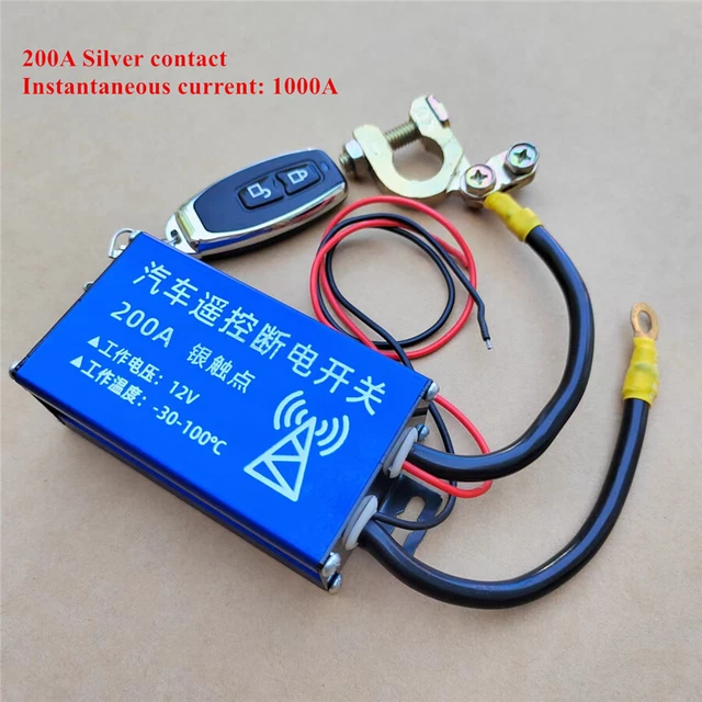 12V 200A CAR Battery Disconnect Switch System Remote Control+Battery