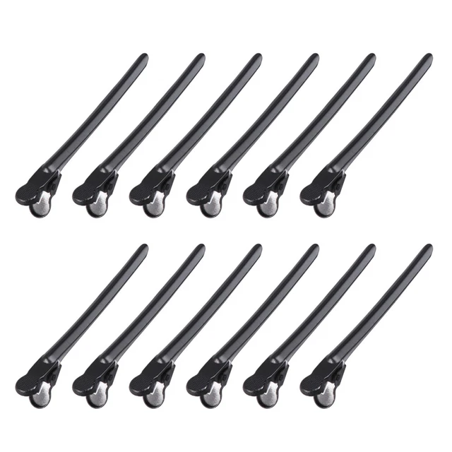 12 piezas Posicionamiento Clip de cocodrilo Clips de peluquería Abrazaderas de pato Peluquería Estilo