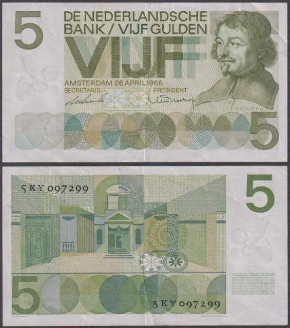 Netherlands, 5 Gulden, 1966, VF+++, P-90