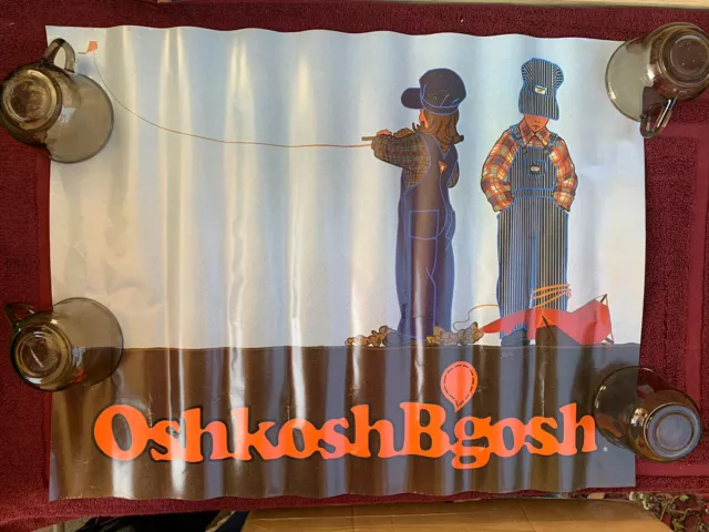 Oshkosh B’Gosh Jeans Vintage Poster Advertising Display RARE Collectible