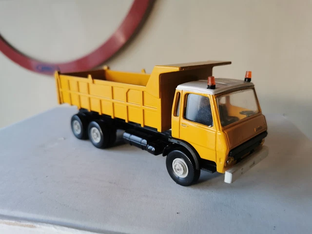 LBS 1/43 BERLIET GR 190 1977 BENNE BACHE JAUNE PROMOTIONNEL avec boite