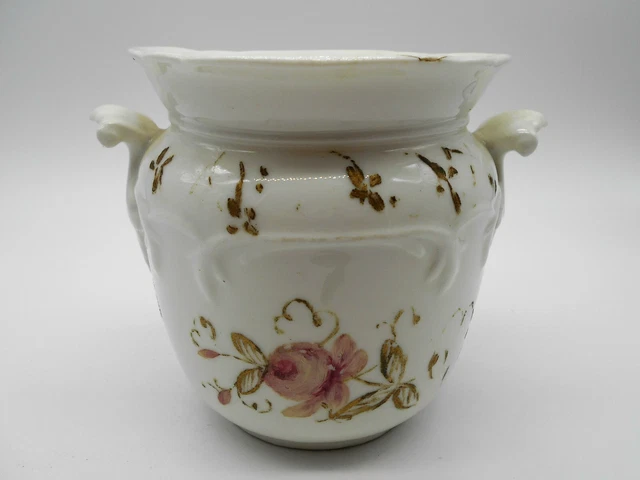 ANCIEN SUCRIER PORCELAINE Rocaille De cor Eglantines Rose