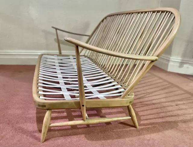 Ercol 203 three seat sofa — refurbished cushion, cover, webbing and lacquer