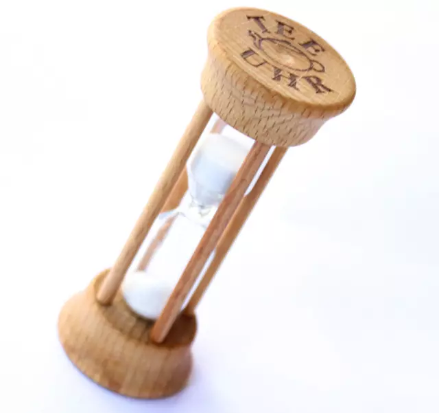 Teeuhr Sanduhr aus Holz 3 Minuten Tea Timer Teehaus deutsche Ware Teeliebhaber