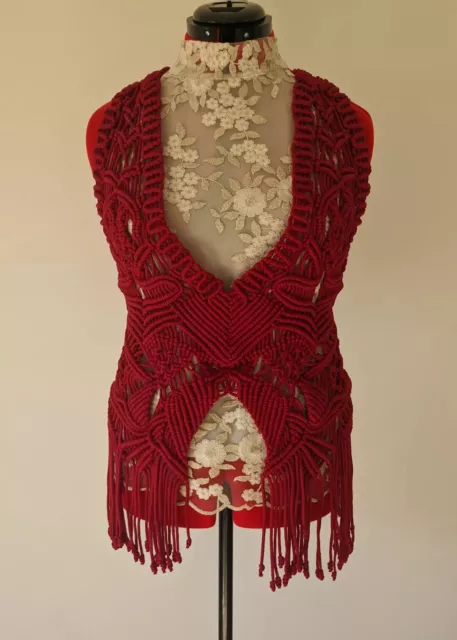 Summer Jacket with Fringes, Asymmetric Macrame Jacket, Handmade Jacket